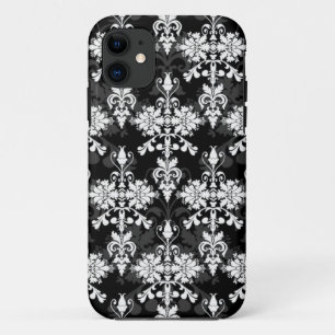 Black and White Double Damask iPhone 11 Case