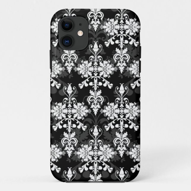 Black and White Double Damask Case-Mate iPhone Case (Back)
