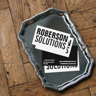 Black and white double sided business card