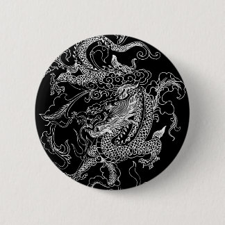Black and White Dragon 6 Cm Round Badge