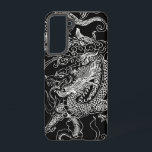 Black and White Dragon Samsung Galaxy Case<br><div class="desc">A cool looking black and white dragon. The whole dragon is done in white outline, with great different patterns. It has a great black background which can be seen through the dragon which makes it really pop off. Dragons are "legendary creatures" noted in myths and lore throughout the world. There...</div>