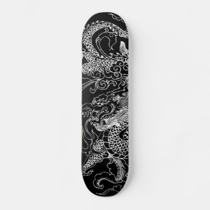 Black and White Dragon Skateboard