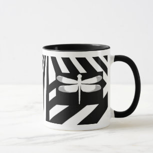 Black and White Dragonfly Mug