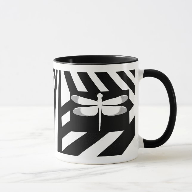 Black and White Dragonfly Mug (Right)
