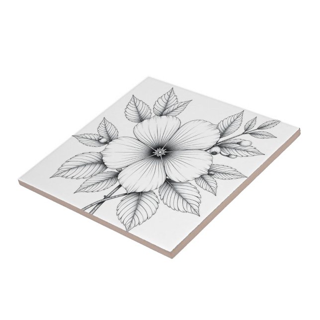Black and White Drawing  Ceramic Tile (A Great Gift for Mother's Day!)