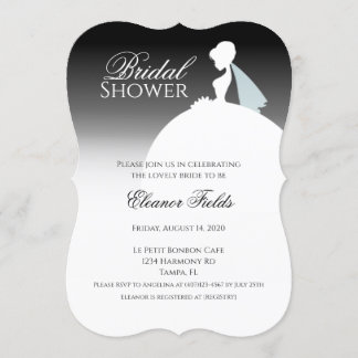 Black And White Dress Elegant Bridal Shower Invitation