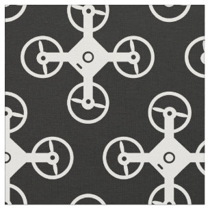 Black and white drone pattern fabric