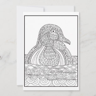 Black and White Duck Card