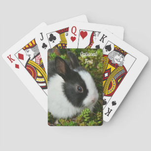 Black and White Dutch Dwarf Mini Bunny Rabbit Playing Cards