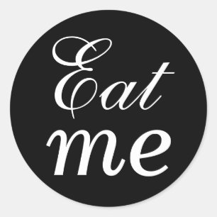 Black and White Eat Me Sticker