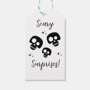 Black and White Edgy Grungy Halloween Gift Tags