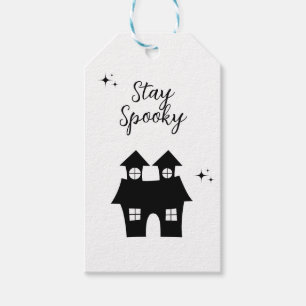 Black and White Edgy Grungy Halloween Gift Tags