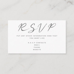 Black and white effect script, RSVP Enclosure Card