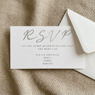 Black and white effect script, RSVP Enclosure Card