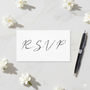 Black and white effect script, RSVP Enclosure Card