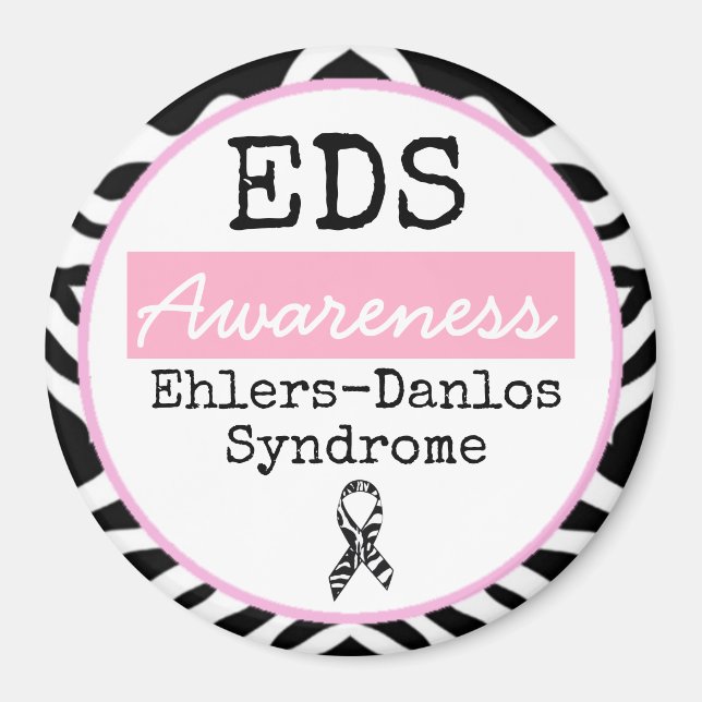 Black and White Ehlers-Danlos syndrome EDS Magnet (Front)