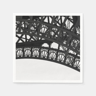 Black and White Eiffel Tower Arch Paper Napkins