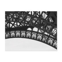 Black and White Eiffel Tower Arch Postcard - Paris