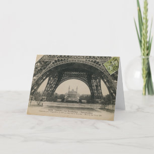 Black and White Eiffel Tower Base Card