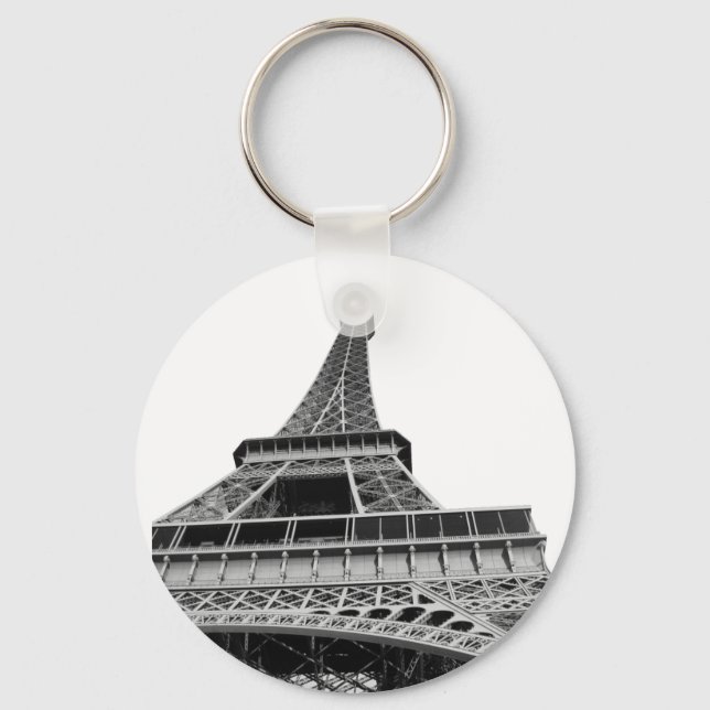 Black and White Eiffel Tower Key Ring (Front)