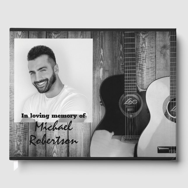 Black and White Electric Guitars Memorial  Guest Book (Front)