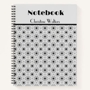 Black and White Elegant Abstract pattern Notebook