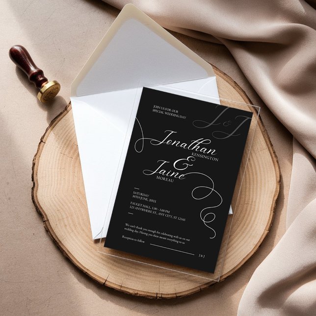 Black and White Elegant Acrylic Invitation (Creator Uploaded)