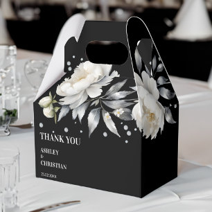 Black and white elegant boho wedding favour box
