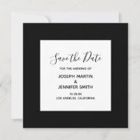 Black and White Elegant Calligraphy Save the Date