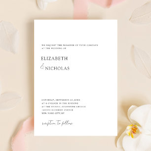 black and white elegant classic minimal wedding  invitation