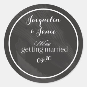 Black and White Elegant Classic Round Sticker
