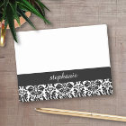 Black and White Elegant Damask Add Your Name
