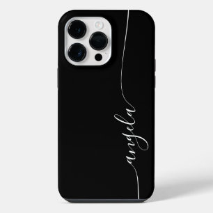Black and White Elegant Glam Signature iPhone 14 Pro Max Case
