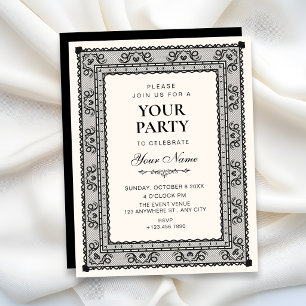 Black and white elegant invitation