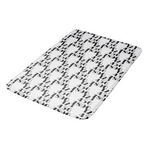 Black and White Elegant Limelight : 0 to 9 Bath Mat
