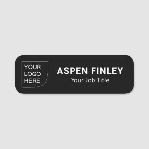 Black And White Elegant Logo Name Tag