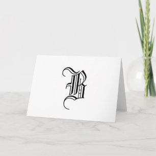 Black and White Elegant Monogram Note Cards