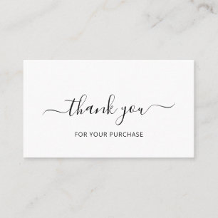 Black and White Elegant Order Thank You Insert