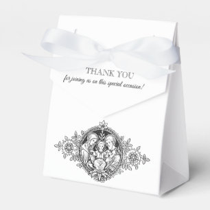 Black and White Elegant Religious Wedding Favour Box