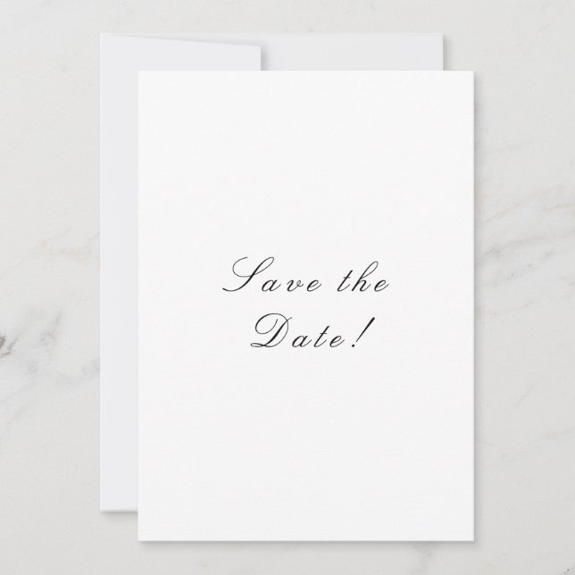 Black and White Elegant Script QR Code Save The Date (Front)