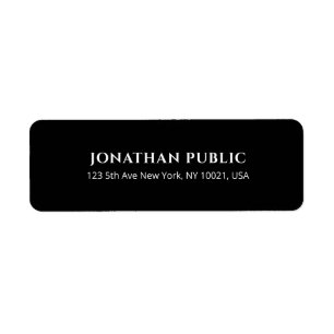Black And White Elegant Simple Template Address Return Address Label