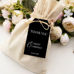 Black and white elegant simple wedding favour gift tags<br><div class="desc">Black and white elegant simple minimalist wedding monogram printed napkins thank you favour tags template bride and groom names wedding favour tags  add personalised touch to your favour with those favour tags</div>