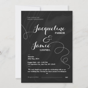 Black and White Elegant Wedding Invitation