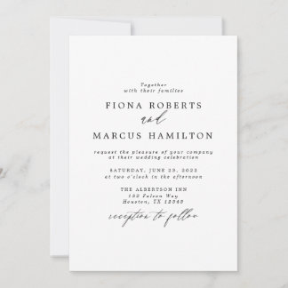 Black and White Elegant Wedding Invitation
