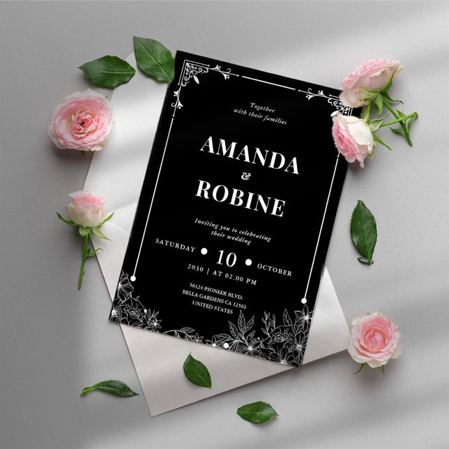Black and White Elegant Wedding Invitation (Creator Uploaded)