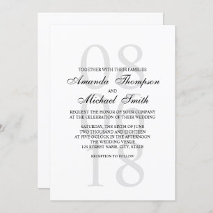 Black and White Elegant Wedding Invitation