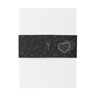 Black and White Elegant Wedding Invitation Belly Band