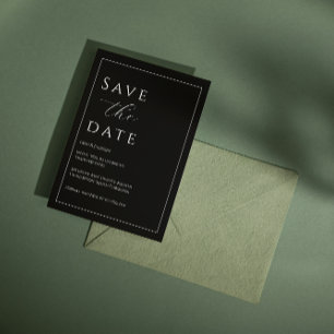 Black and White Elegant Wedding Save the Date