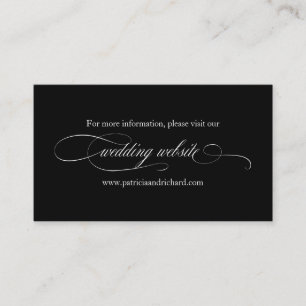 Black And White Elegant Wedding Wedding Website Business Card