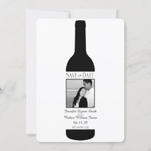 Black and White Elegant Wine Wedding Save the Date